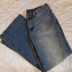 Flamingals Blue Flare Jeans Sz Snall